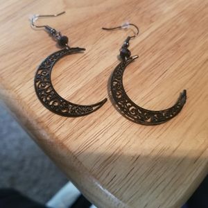 Black Crescent Moon Earrings